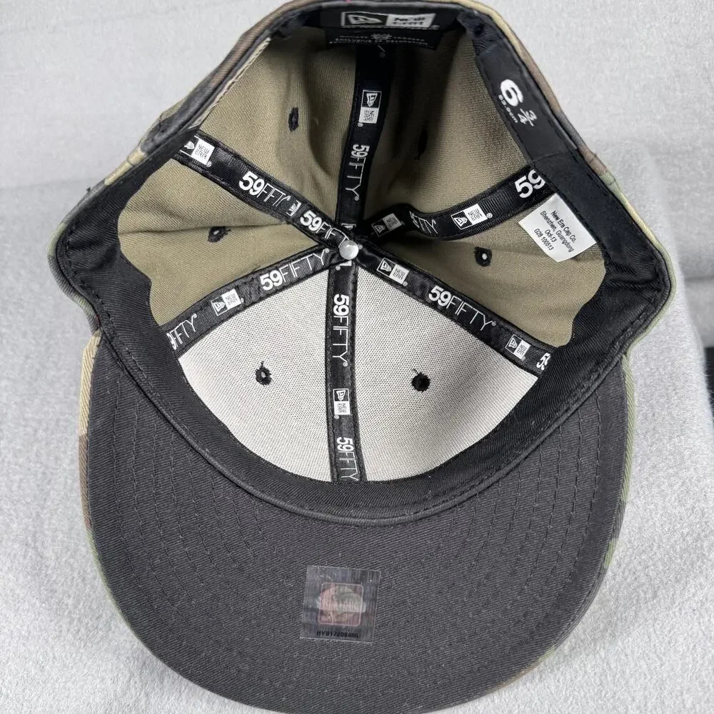 Miami Heat Hat Cap Fitted Mens‎ 6 3/4 Green Camo NBA Basketball 59FIFTY New Era